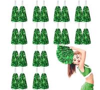 LINYAPRY Lot de 24 pompons de pom-pom girl brillants en aluminium pour enfants, adultes, filles, esprit d'équipe, sport, danse, fête