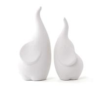 LINYTHER Figurines d'éléphant en céramique avec coffre, paire de couples amoureux d'éléphants, petites figurines sculptées pour décoration d'intérieur africaine, cadeaux de Saint-Valentin pour femme