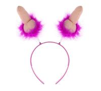 Linyuir Bandeaux Avec Deux Pénis En Plastique Idéal Pour Enterrement De Vie De Jeune Mädchen Accessoires Déguisement Halloween Carnaval Blague Rose Rouge One Size