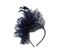 Linyuir Chapeau Fascinant En Boléro Avec Lumière Led Fleurs Et Plumes Ruban Pour La Tête Couvre Tête Pour La Thé Pour Femmes Bleu marine Taille unique
