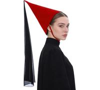 Linyuir Chapeau Hennin Gothique Médiéval En Forme Cône Chapeau Pointu Avec Voile Accessoire Costume Renaissance Pour Halloween Rouge Noir Taille unique
