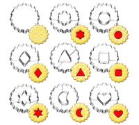 Linzer Emporte-Pièces-9 Piece-Patisserie Découpeur de biscuits et de pains aux fruits pour les enfants et les festivals-biscuit moule patisserie tartelette confiture petit beurre