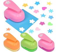 Linzerry 4 Perforatrices Scrapbooking Formes Originales Perforatrice Forme Cœur, Flocon, Étoile Et Fleur De Cerisier Stamp Puncher Découpe Diamètre 1,5 Cm Pour Enfant