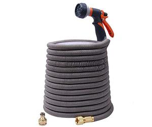 LINZI Expandable Garden Water Hose 30M 100FT Magic Hose Double Latex Inner Hose Flexible No Kink + Brass Connectors + 8 Function Spray Gun