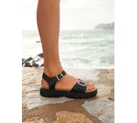 Linzi Linzi Black Comet Flatform Sandals With Buckle Detail