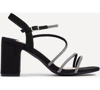 Linzi Linzi Black Kira Strappy Diamante Block Heeled Sandals