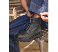 Linzi Linzi Black Launch Military Boots With Front Zip Detail