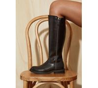 Linzi Linzi Black Roam High Leg Boots With Double Zip Detail