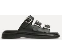 Linzi Linzi Black Satellite Triple Buckle Flat Sandals