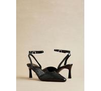 Linzi Linzi Black Siren Quilted Court Heels With Wrap Around Ankle Strap Black eu37