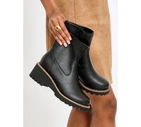 Linzi Linzi Black Wide Fit Pulse Stretch Wedged Heel Ankle Boots