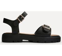 Linzi Linzi Black Wide Fit Rocket Flatform Sandals With Buckle Detail