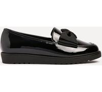 Linzi Linzi Black Wide Fit Violetta Classic Slip-On Loafers With Fabric Bow Detail Black EU 41 (UK 8)