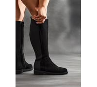 Linzi Linzi Black Wide Fit Wide Fit Steel High Leg Boots With Stretch Panel