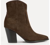 Linzi Linzi Brown Canyon Suede Western Block Heel Ankle Boots
