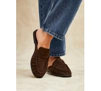 Linzi Linzi Brown Intro Ruched Slip On Mules