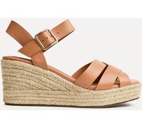 Linzi Linzi Brown Sheena Cross-Over Front Wedge Sandals