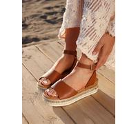 Linzi Linzi Brown Venice Embellished Flatform Sandals