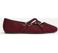 Linzi Linzi Burgundy Matrix Mary Jane Flats With Triple Straps Burgundy EU 38 (UK 5)