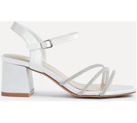Linzi Linzi Cream Bridal Wide Fit Mariah Open Back Heels With Diamante Triple Front