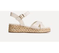 Linzi Linzi Cream Magnolia Crossover Flatform Sandals