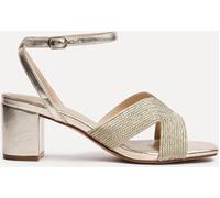 Linzi Linzi Gold Alessia Cross-Over Front Strap Heeled Sandals