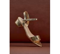 Linzi Linzi Gold Kezzi Barely There Low Block Heeled Sandals
