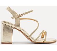 Linzi Linzi Gold Kira Strappy Diamante Block Heeled Sandals