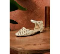 Linzi Linzi Gold Suki Handwoven Low Block Court Heels Gold EU 39 (UK 6)