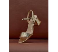 Linzi Linzi Gold Tone Darcie Low Chunky Block Heeled Sandals