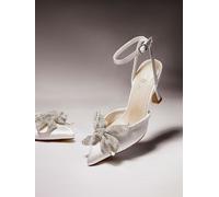 Linzi Linzi Ivory Bridal Angela Satin Diamante Bow Detail Court Heels Ivory 5 EU 38