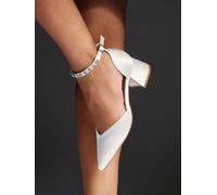 Linzi Linzi Ivory Bridal Jordanna Low Block Court Heels With Embellished Ankle Strap Ivory EU 37 (UK 4)