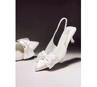 Linzi Linzi Ivory Bridal Merlot Satin Slingback Court Heels With Bow Detail Ivory 6 EU 39