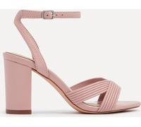 Linzi Linzi Pink City Block Heeled Sandals With Ribbed Front Strap