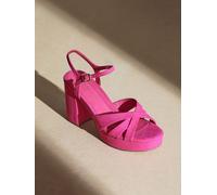 Linzi Linzi Pink Keliah Platform Cross-Over Strap Block Heeled Sandals