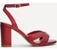 Linzi Linzi Red City Block Heeled Sandals With Ribbed Front Strap
