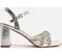 Linzi Linzi Silver Gemini Diamante Block Heeled Sandals