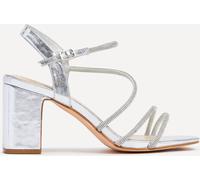 Linzi Linzi Silver Kira Strappy Diamante Block Heeled Sandals