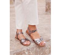 Linzi Linzi Silver Twirl Cut Out Front Strap Sandals