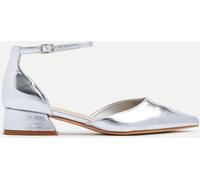 Linzi Linzi Silver Wide Fit Dolly Low Block Court Heels Silver EU 37 (UK 4)