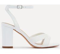 Linzi Linzi White City Block Heeled Sandals With Ribbed Front Strap