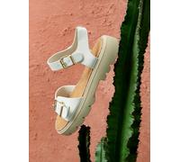 Linzi Linzi White Comet Flatform Sandals With Buckle Detail