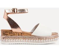 Linzi Linzi White Venice Embellished Flatform Sandals