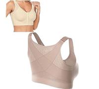 LinZong Adjustable Chest Brace Support Multifunctional Bra,X-Shaped Back for Support Bra,Women's Comfy Posture Support Bras Bra,Breathable Shockproof Yoga Underwear (2XL, Nude)