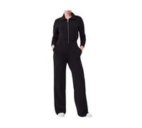 LinZong Long Sleeve Wide Leg Jumpsuits,New Casual Zip Up One Piece Formal Romper,Womens Loose Pockets Overalls Workout Outfit (Black, XL)
