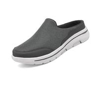 LinZong Men's Comfort Breathable Support Sports Sandals,Unisex House Slippers,Platform Mesh Orthopedic Slip on Walking Shoes (Dark Grey, 39)