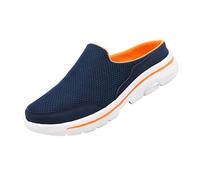 LinZong Men's Comfort Breathable Support Sports Sandals,Unisex House Slippers,Platform Mesh Orthopedic Slip On Walking Shoes (Blue, 43)