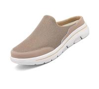 LinZong Men's Comfort Breathable Support Sports Sandals,Unisex House Slippers,Platform Mesh Orthopedic Slip On Walking Shoes (Brown, 45)