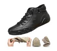 LinZong Waterproof Non Slip Hiking Boots,Lightweight Breathable Handmade Sneakers,Casual Slip-on Walking Shoes for Men Women (Black, 40)