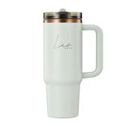 Lio Home, Mug Gourde isotherme avec paille pliable, étanche, 30oz. Gourde sport transportable avec poignée. Bouteille en inox anti-fuite, hermétique. Compatible avec porte gobelet voiture, sans BPA.